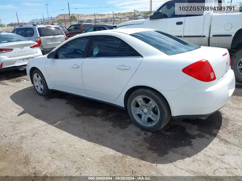 2009 Pontiac G6 VIN: 1G2ZG57B894149791 Lot: 39450564