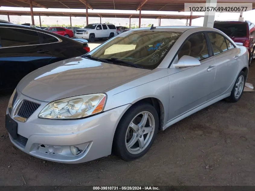 1G2ZJ57K494260677 2009 Pontiac G6 New Se