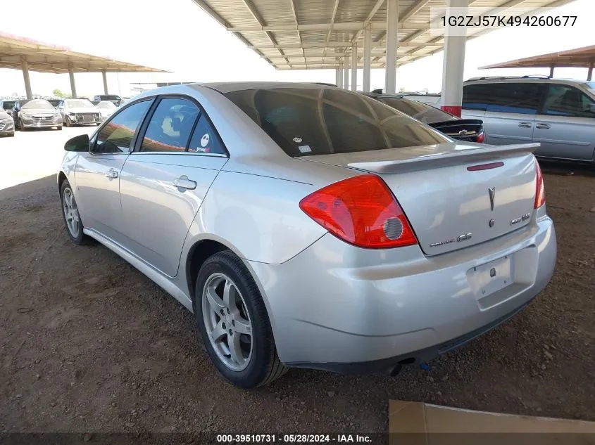 2009 Pontiac G6 New Se VIN: 1G2ZJ57K494260677 Lot: 39510731