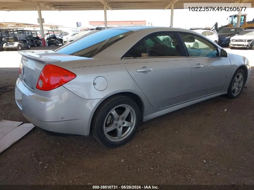 1G2ZJ57K494260677 2009 Pontiac G6 New Se