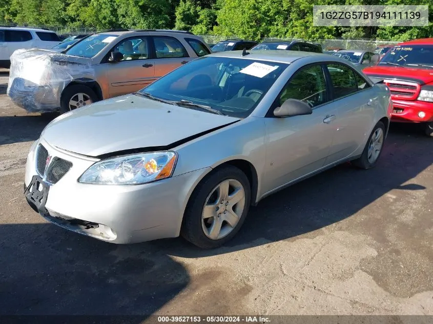 2009 Pontiac G6 VIN: 1G2ZG57B194111139 Lot: 39527153