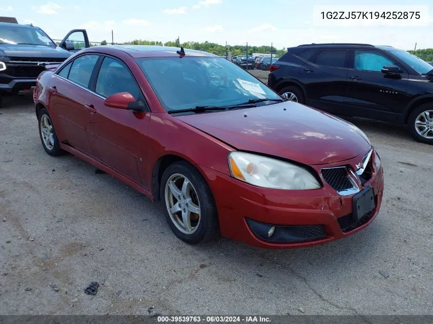 1G2ZJ57K194252875 2009 Pontiac G6 New Se