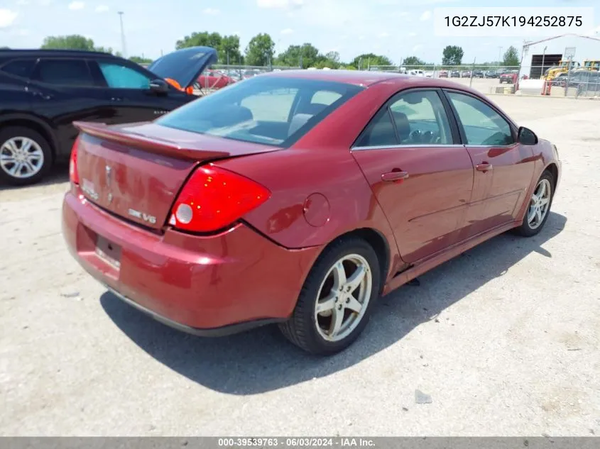 2009 Pontiac G6 New Se VIN: 1G2ZJ57K194252875 Lot: 39539763