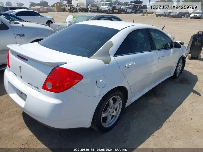 2009 Pontiac G6 New Se VIN: 1G2ZJ57KX94259789 Lot: 39580175