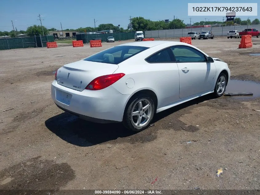 1G2ZK17K794237643 2009 Pontiac G6 New Gt