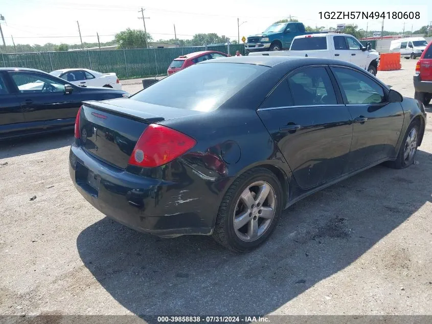 2009 Pontiac G6 Gt VIN: 1G2ZH57N494180608 Lot: 39858838