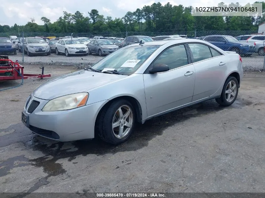 2009 Pontiac G6 Gt VIN: 1G2ZH57NX94106481 Lot: 39885470