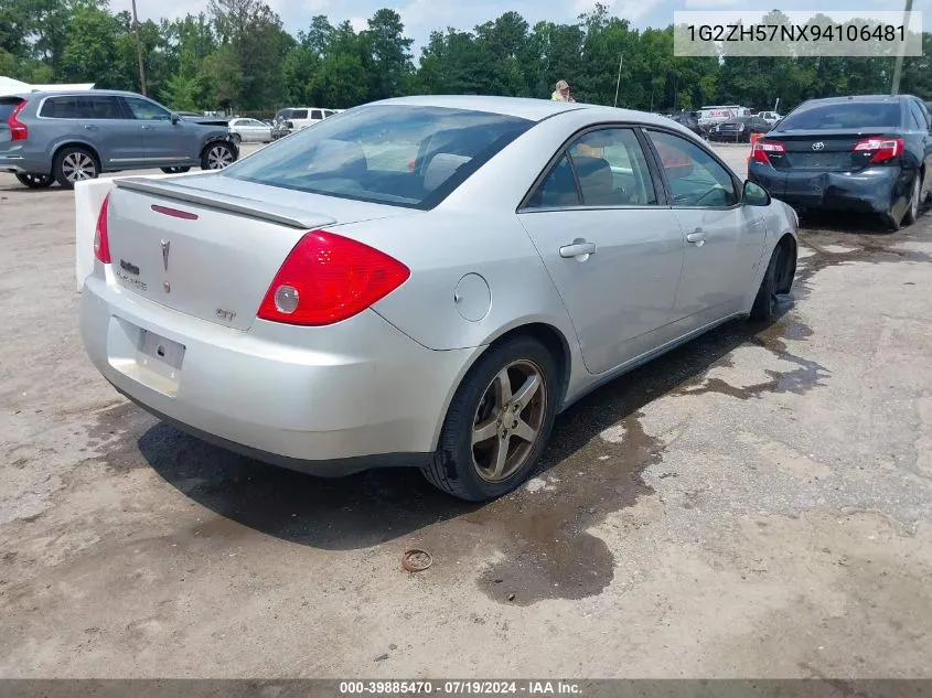 1G2ZH57NX94106481 2009 Pontiac G6 Gt