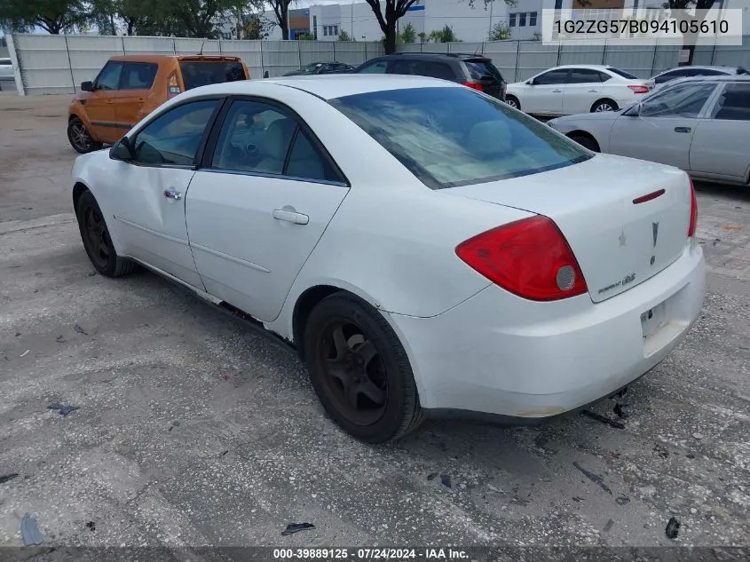 2009 Pontiac G6 VIN: 1G2ZG57B094105610 Lot: 39889125