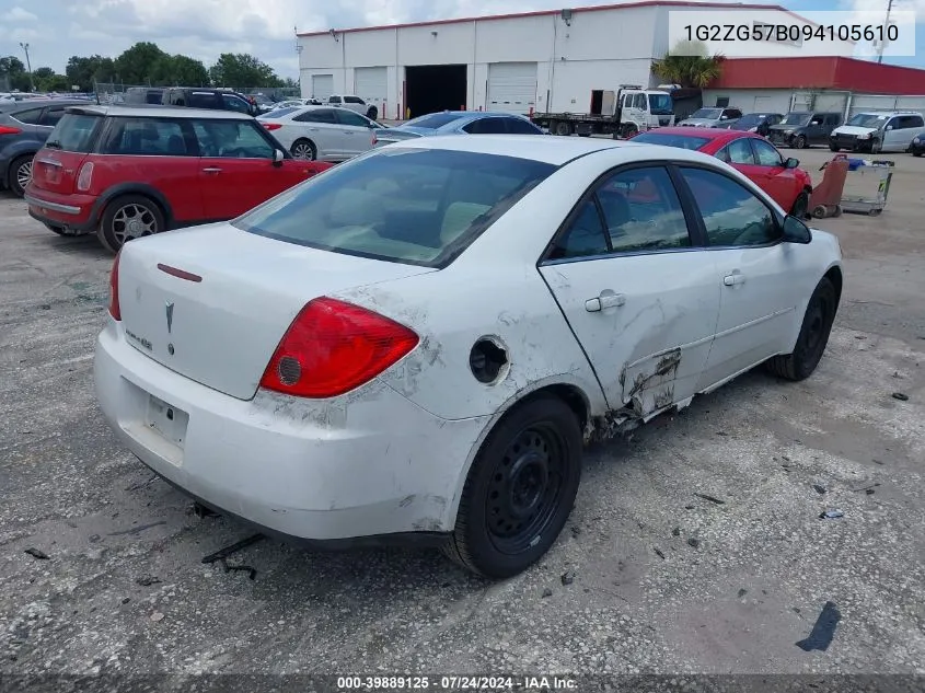 2009 Pontiac G6 VIN: 1G2ZG57B094105610 Lot: 39889125