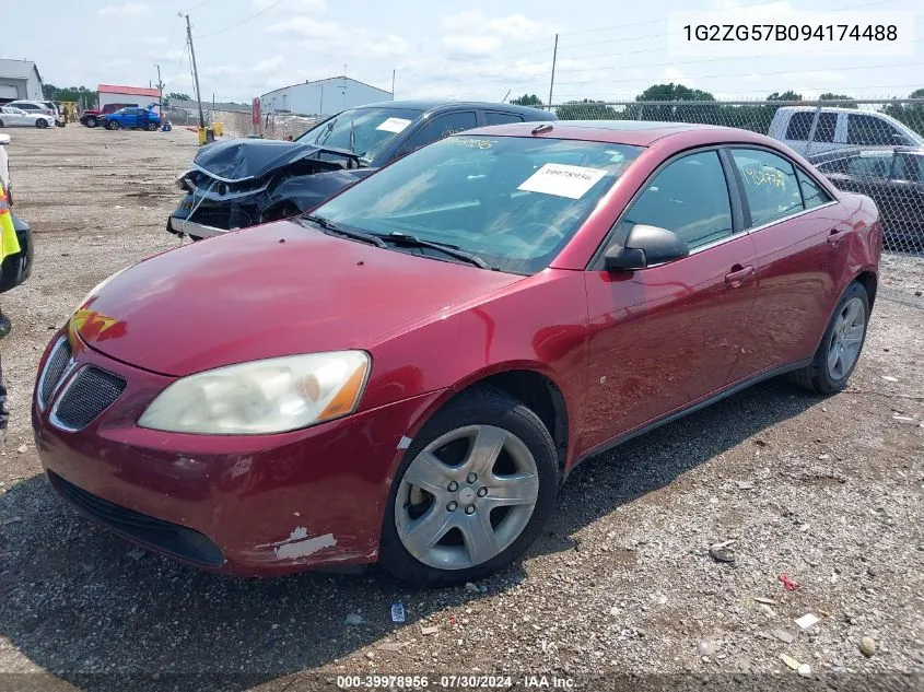 2009 Pontiac G6 VIN: 1G2ZG57B094174488 Lot: 39978956