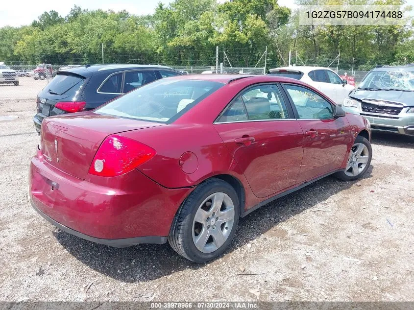 2009 Pontiac G6 VIN: 1G2ZG57B094174488 Lot: 39978956