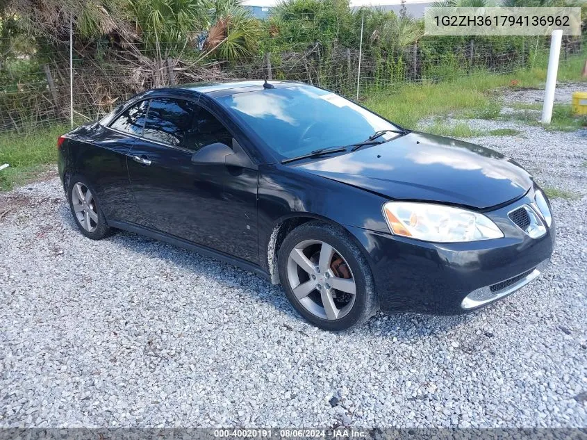 2009 Pontiac G6 Gt W/1Sa *Ltd Avail* VIN: 1G2ZH361794136962 Lot: 40020191