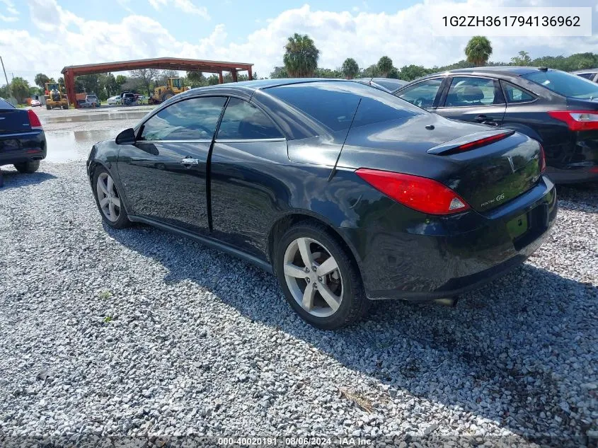 1G2ZH361794136962 2009 Pontiac G6 Gt W/1Sa *Ltd Avail*