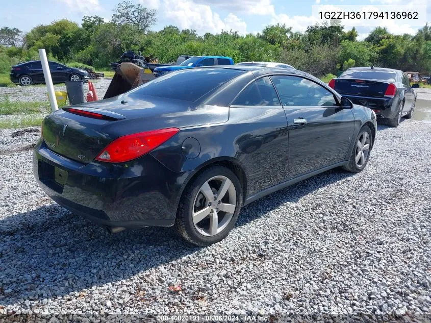 1G2ZH361794136962 2009 Pontiac G6 Gt W/1Sa *Ltd Avail*