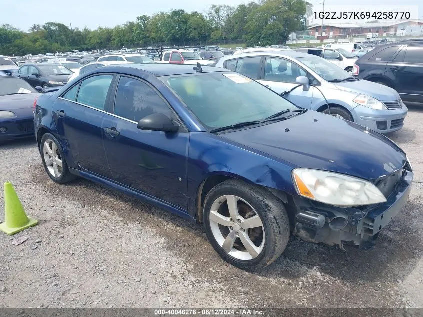 1G2ZJ57K694258770 2009 Pontiac G6 New Se