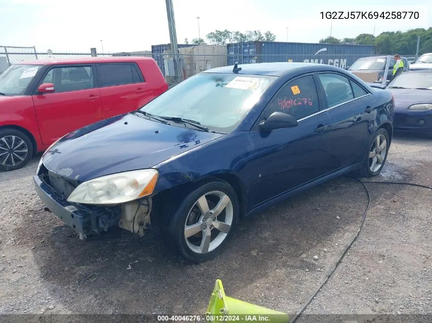 2009 Pontiac G6 New Se VIN: 1G2ZJ57K694258770 Lot: 40046276