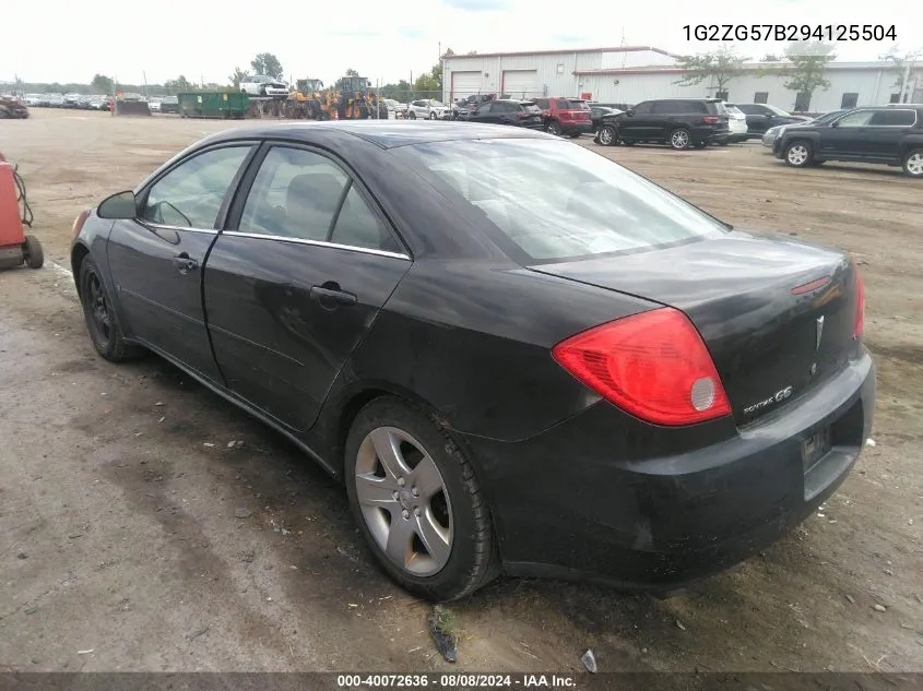 2009 Pontiac G6 VIN: 1G2ZG57B294125504 Lot: 40072636