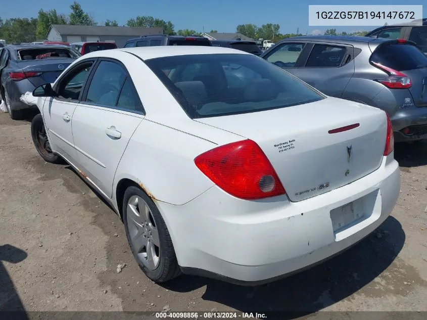 2009 Pontiac G6 VIN: 1G2ZG57B194147672 Lot: 40098856