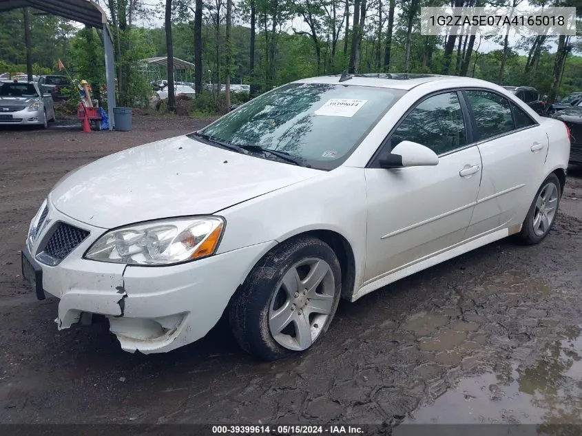 2010 Pontiac G6 VIN: 1G2ZA5E07A4165018 Lot: 39399614