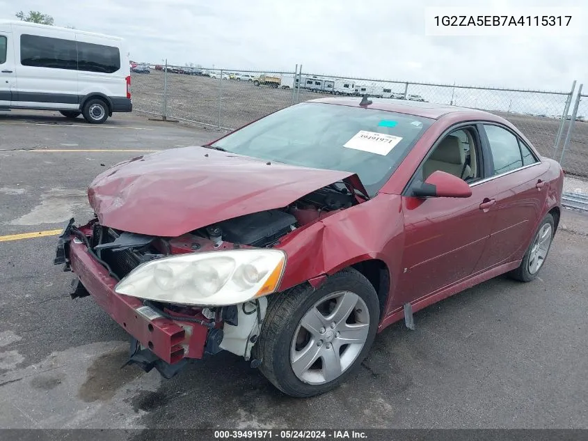 2010 Pontiac G6 VIN: 1G2ZA5EB7A4115317 Lot: 39491971