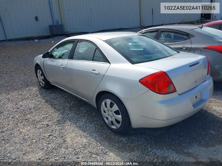 1G2ZA5E02A4110265 2010 Pontiac G6