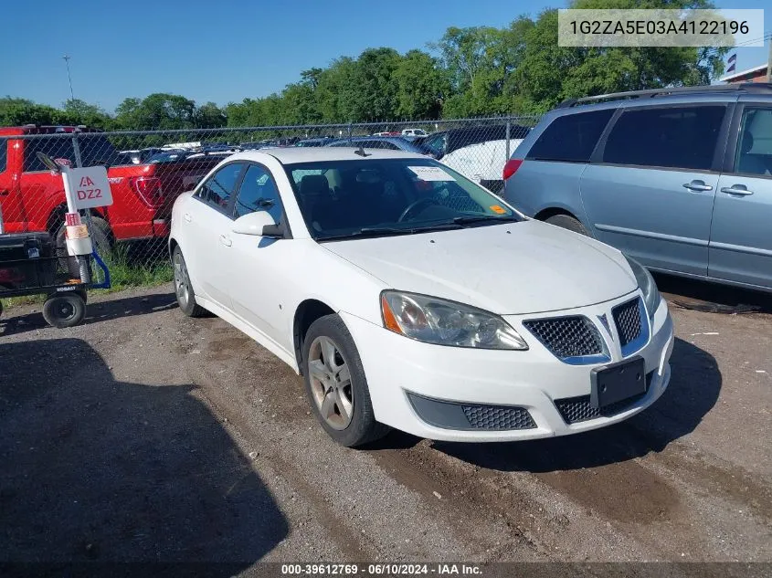 2010 Pontiac G6 VIN: 1G2ZA5E03A4122196 Lot: 39612769