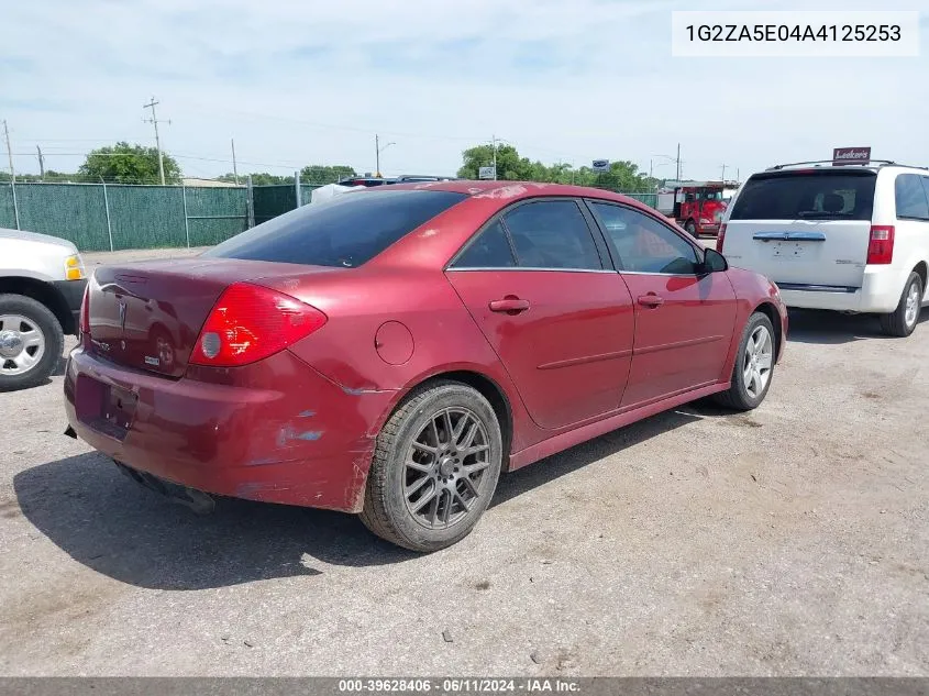 2010 Pontiac G6 VIN: 1G2ZA5E04A4125253 Lot: 39628406