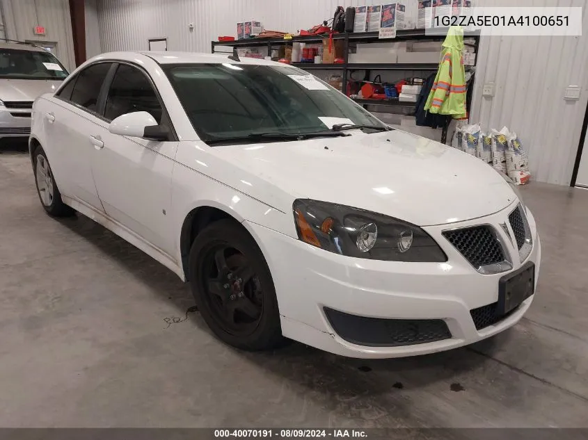 2010 Pontiac G6 VIN: 1G2ZA5E01A4100651 Lot: 40070191