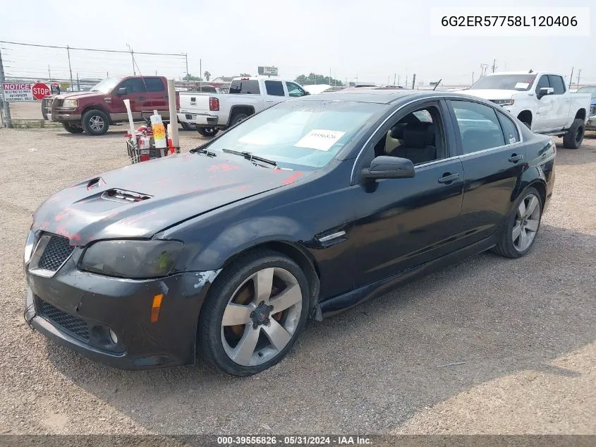 2008 Pontiac G8 VIN: 6G2ER57758L120406 Lot: 39556826