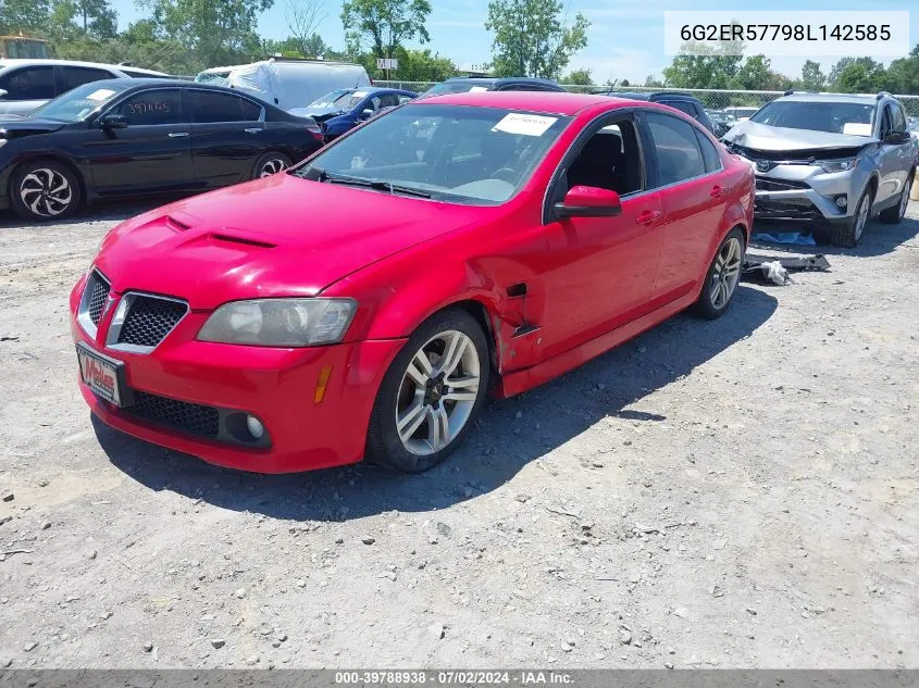 2008 Pontiac G8 VIN: 6G2ER57798L142585 Lot: 39788938