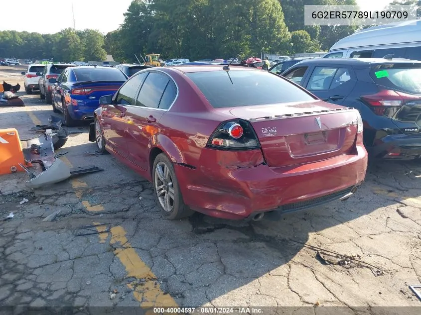 2009 Pontiac G8 VIN: 6G2ER57789L190709 Lot: 40004597