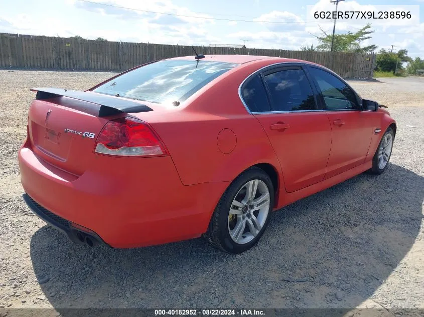 2009 Pontiac G8 VIN: 6G2ER577X9L238596 Lot: 40182952