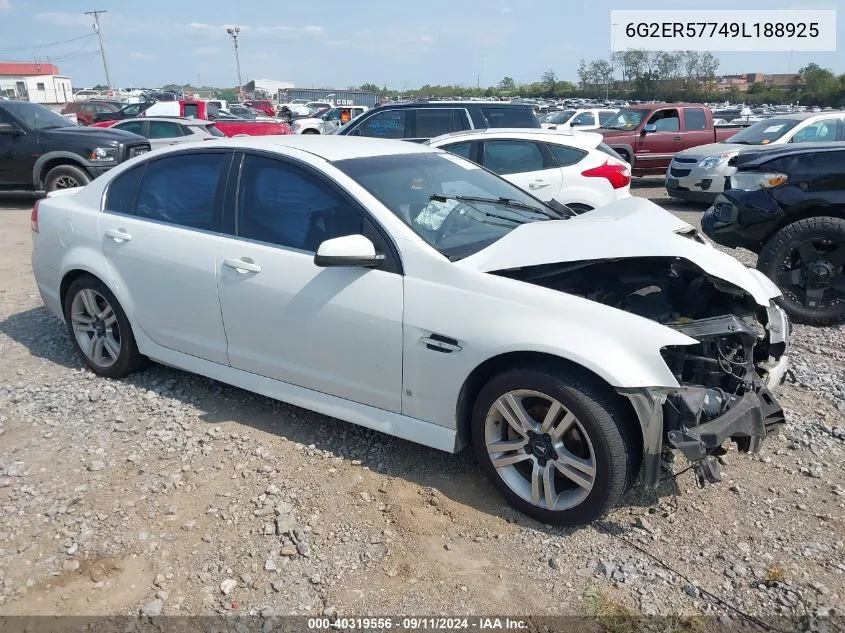 2009 Pontiac G8 VIN: 6G2ER57749L188925 Lot: 40319556