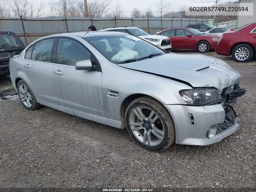 2009 Pontiac G8 VIN: 6G2ER57749L220594 Lot: 44383289