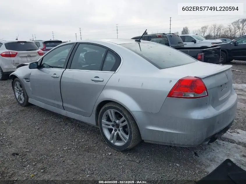2009 Pontiac G8 VIN: 6G2ER57749L220594 Lot: 44383289