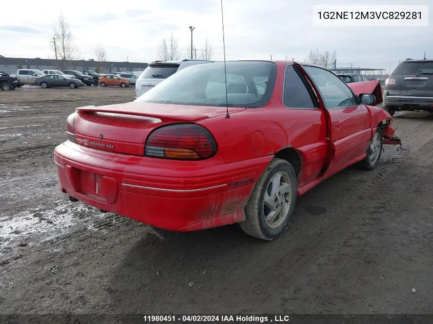 1G2NE12M3VC829281 1997 Pontiac Grand Am