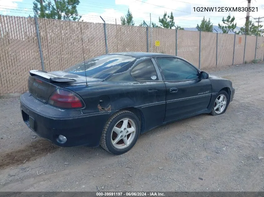 1999 Pontiac Grand Am Gt VIN: 1G2NW12E9XM830521 Lot: 39591197