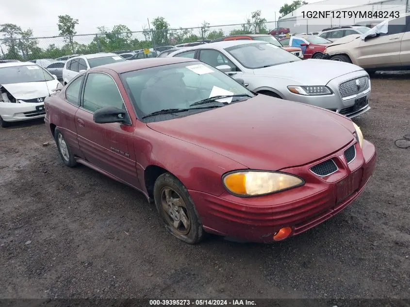 2000 Pontiac Grand Am Se1 VIN: 1G2NF12T9YM848243 Lot: 39395273