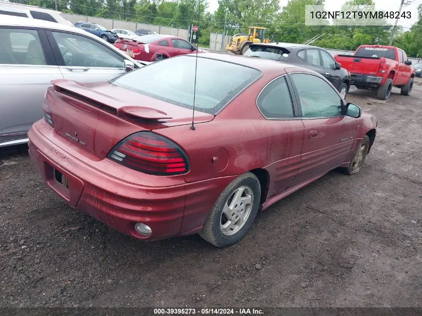 2000 Pontiac Grand Am Se1 VIN: 1G2NF12T9YM848243 Lot: 39395273