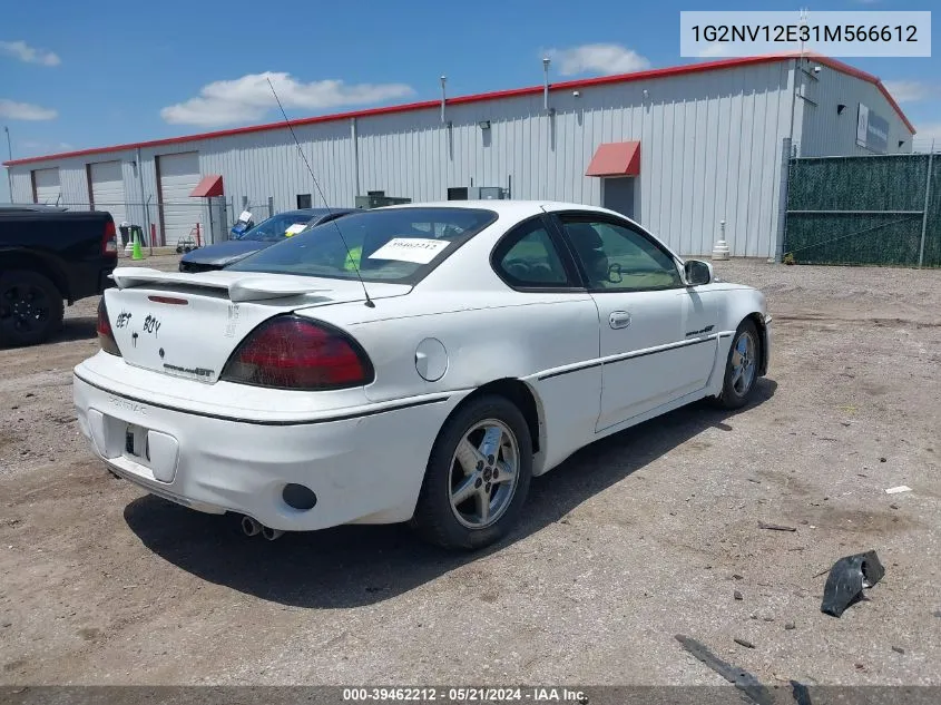 2001 Pontiac Grand Am Gt1 VIN: 1G2NV12E31M566612 Lot: 39462212