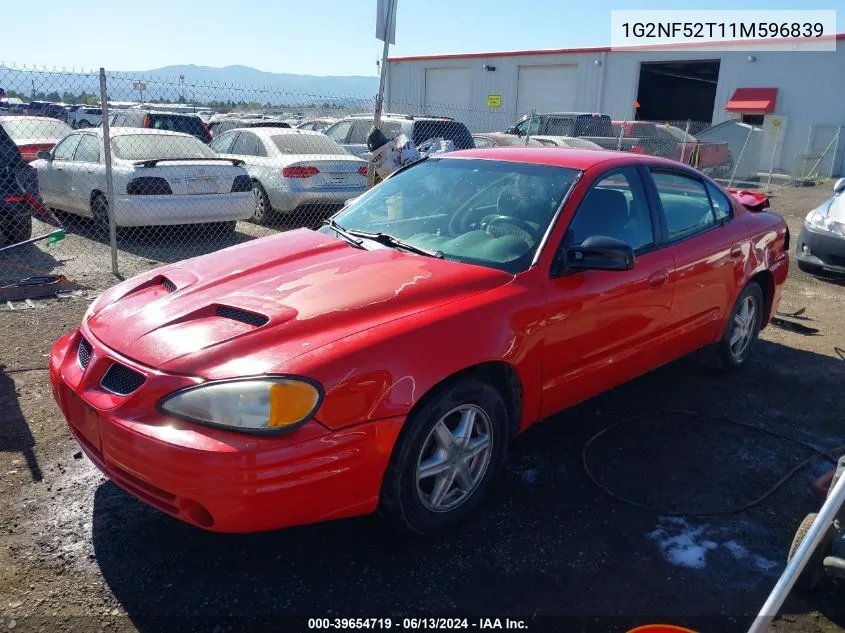 2001 Pontiac Grand Am Se1 VIN: 1G2NF52T11M596839 Lot: 39654719