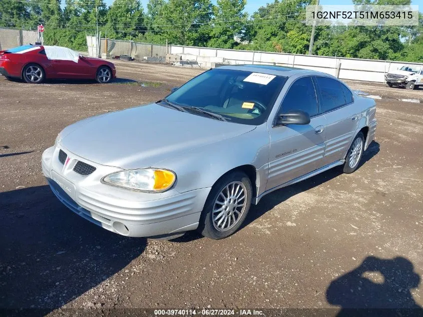 2001 Pontiac Grand Am Se1 VIN: 1G2NF52T51M653415 Lot: 39740114