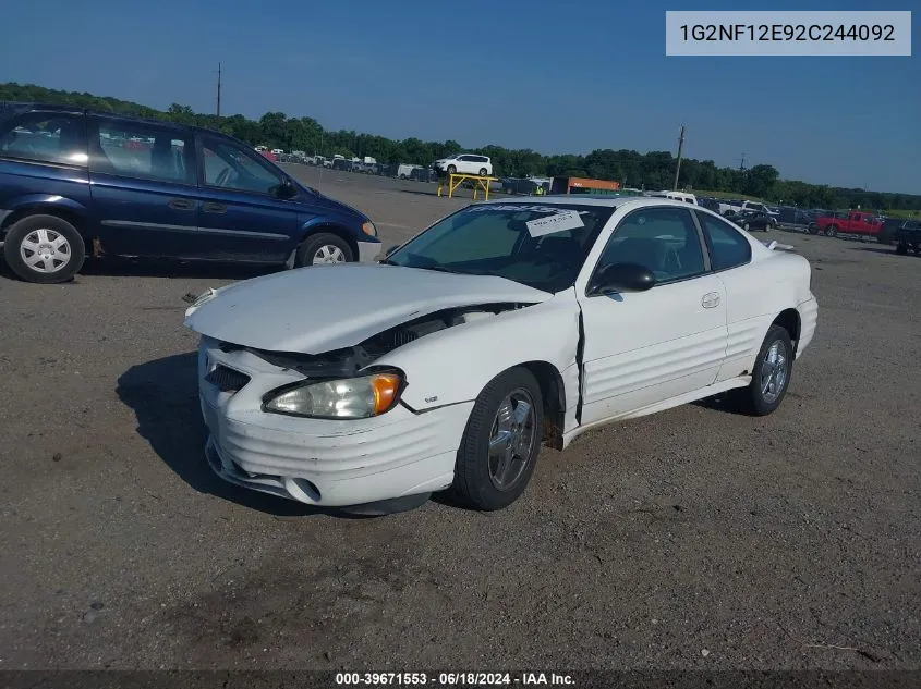 1G2NF12E92C244092 2002 Pontiac Grand Am Se1