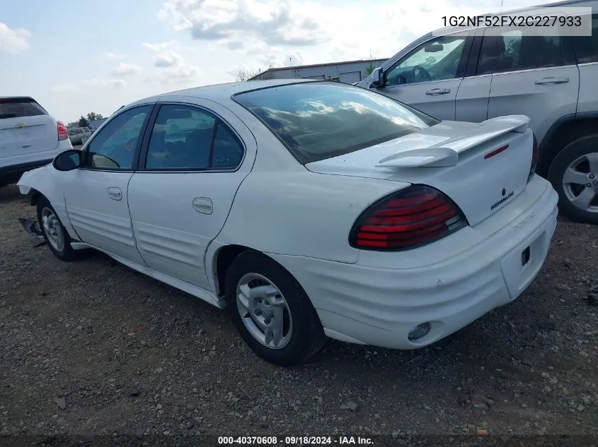 2002 Pontiac Grand Am Se1 VIN: 1G2NF52FX2C227933 Lot: 40370608