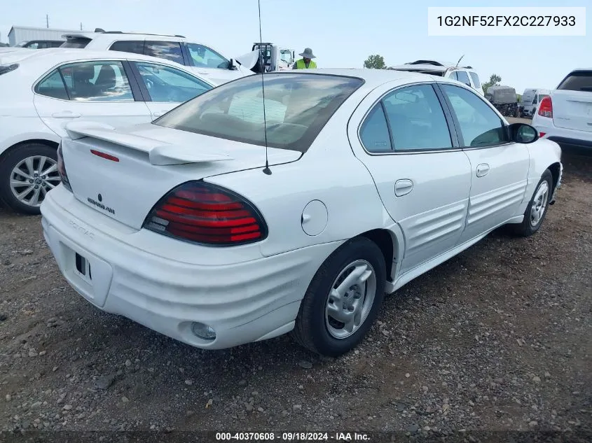 2002 Pontiac Grand Am Se1 VIN: 1G2NF52FX2C227933 Lot: 40370608