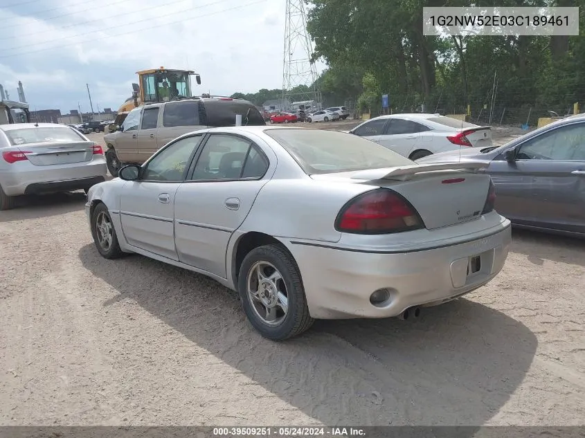 2003 Pontiac Grand Am Gt VIN: 1G2NW52E03C189461 Lot: 39509251