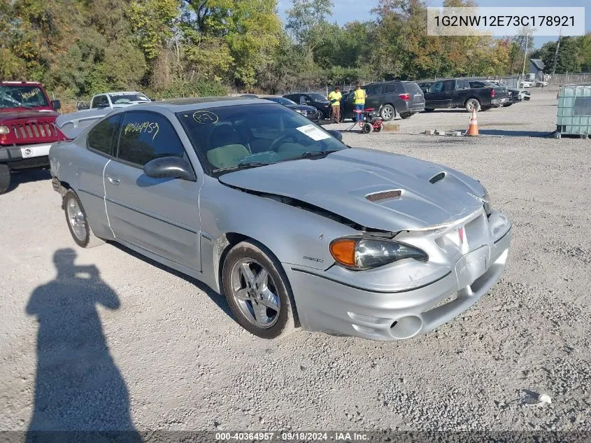 1G2NW12E73C178921 2003 Pontiac Grand Am Gt