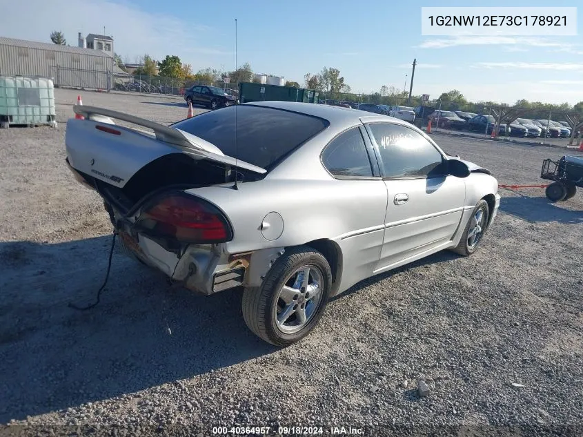 2003 Pontiac Grand Am Gt VIN: 1G2NW12E73C178921 Lot: 40364957