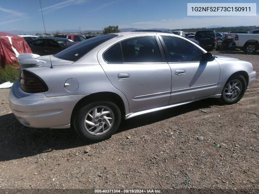 2003 Pontiac Grand Am Se1 VIN: 1G2NF52F73C150911 Lot: 40371384